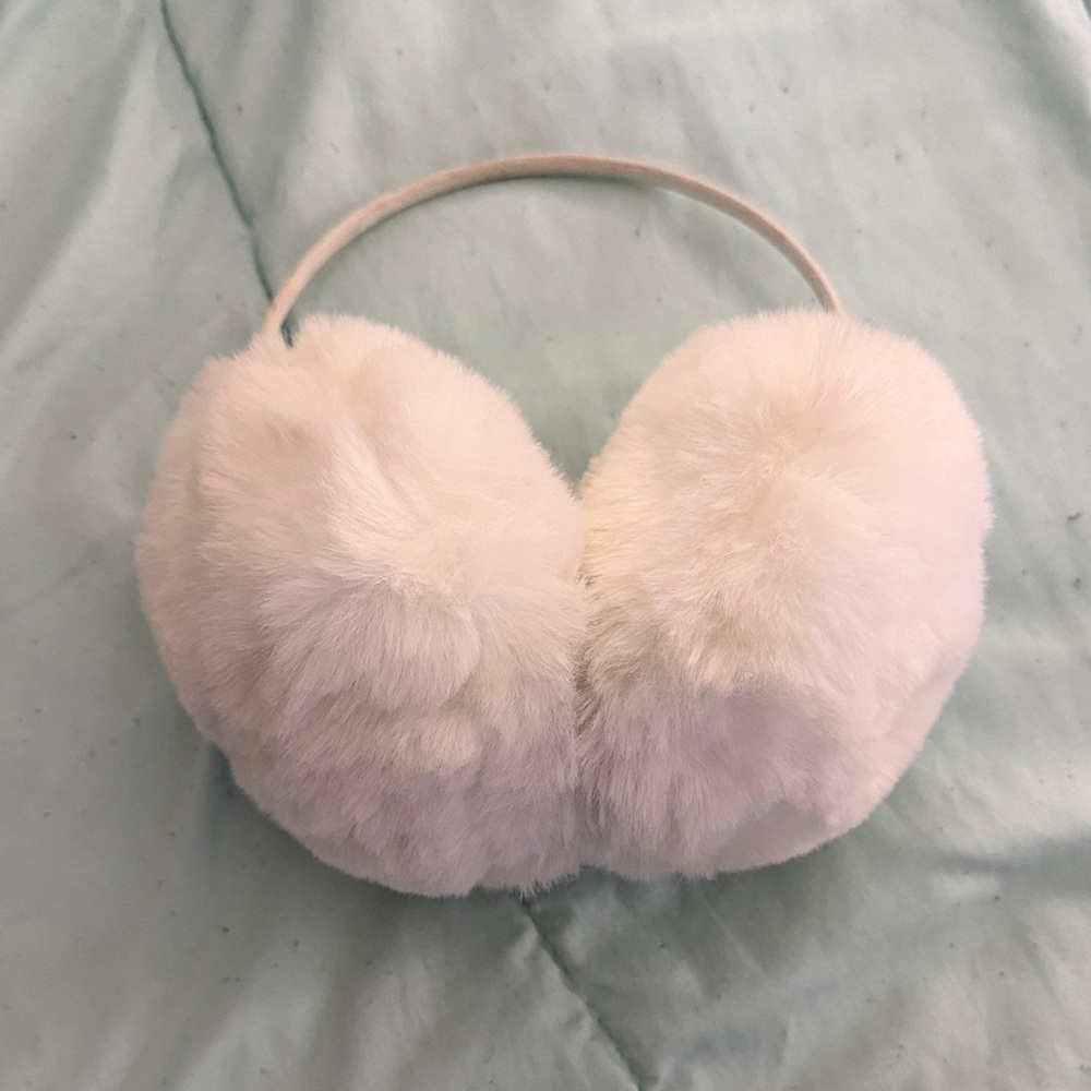 Elegant White Faux Fur Earmuffs ❄️